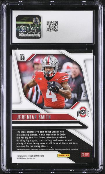 Jeremiah Smith 2025 Prizm Draft Picks #160 CGC 10-2