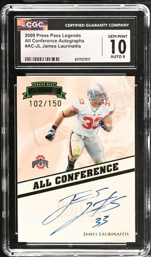 James Laurinaitis 2009 Legends All Conference Autographs 102/150 #AC-JL CGC 10