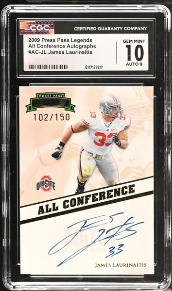 James Laurinaitis 2009 Legends All Conference Autographs 102/150 #AC-JL CGC 10