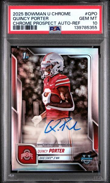 Quincy Porter 2025 Bowman University Chrome Prospect Autographs #QPO PSA 10-1