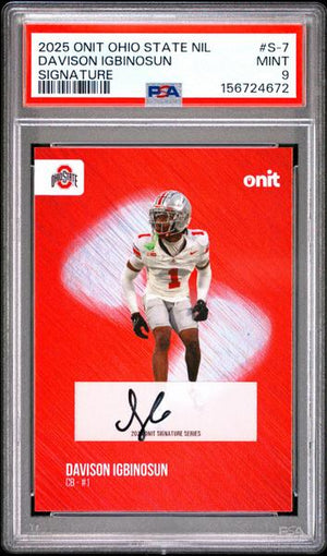 Davison Igbinosun 2025 Onit Ohio State University Signatures #S-7 PSA 9