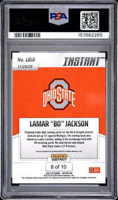 Lamar "Bo" Jackson 2025 Panini Instant Nil College Football Autograph-Water 8/10 #LBJA PSA 10-2