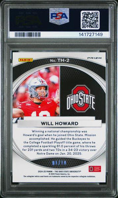 Will Howard 2024 Panini The Ohio State University Nil Trophy Hunting-Gold 1/10 #TH-2 PSA 9-2