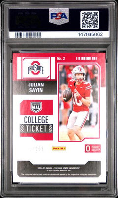 Julian Sayin 2024 Panini The Ohio State University Nil Contenders 98/199 #2 PSA 9-2
