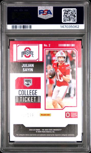 Julian Sayin 2024 Panini The Ohio State University Nil Contenders 98/199 #2 PSA 9-2