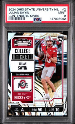 Julian Sayin 2024 Panini The Ohio State University Nil Contenders 98/199 #2 PSA 9-1
