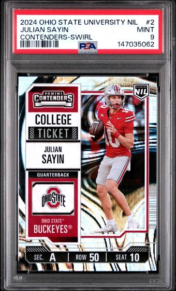 Julian Sayin 2024 Panini The Ohio State University Nil Contenders 98/199 #2 PSA 9-1