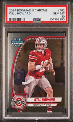 Will Howard 2024 Bowman University Chrome #182 PSA 10-1
