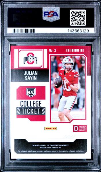 Julian Sayin 2024 Panini The Ohio State University Nil Contenders #2 PSA 9