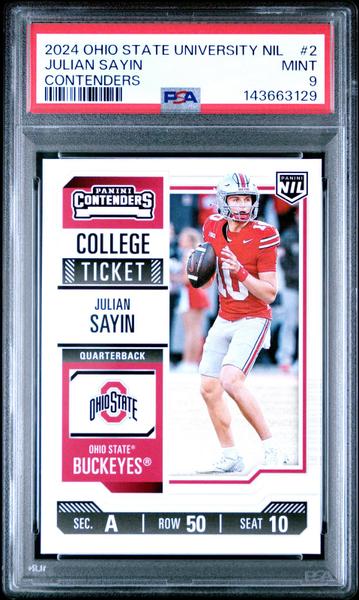 Julian Sayin 2024 Panini The Ohio State University Nil Contenders #2 PSA 9