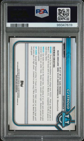 CJ Stroud 2021 Bowman University Chrome Prospects #3 PSA 10-2