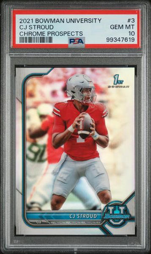CJ Stroud 2021 Bowman University Chrome Prospects #3 PSA 10