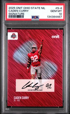 Caden Curry 2025 Onit Ohio State University Signatures #S-4 PSA 10-1