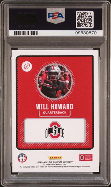 Will Howard 2024 Panini Nil The Ohio State University Ohio State-Black Jersey #94 PSA 10-2