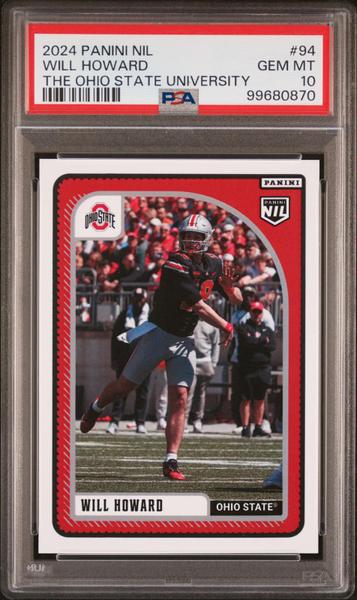 Will Howard 2024 Panini Nil The Ohio State University Ohio State-Black Jersey #94 PSA 10-1