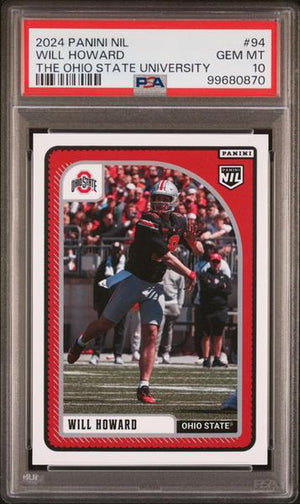 Will Howard 2024 Panini Nil The Ohio State University Ohio State-Black Jersey #94 PSA 10