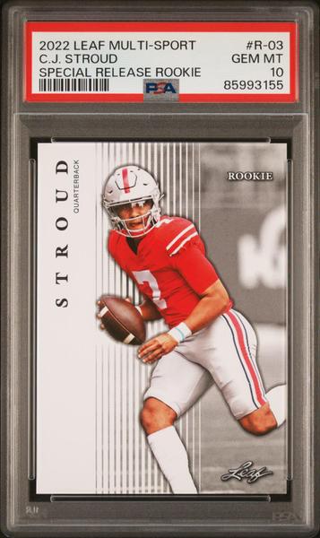 C.J. Stroud 2022 Leaf Multi-Sport Special Release Rookie #R-03 PSA 10-1