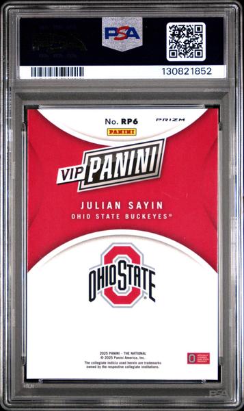 Julian Sayin 2025 Panini National Sports Collectors Convention Vip Gold Panini #RP6 PSA 10