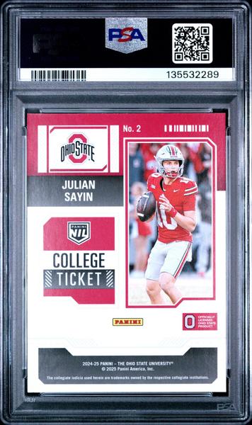 Julian Sayin 2024 Panini The Ohio State University Nil Contenders #2 PSA 10