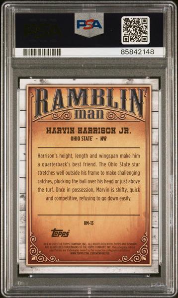 Marvin Harrison Jr. 2023 Bowman University Chrome Ramblin' Man #RM13 PSA 10