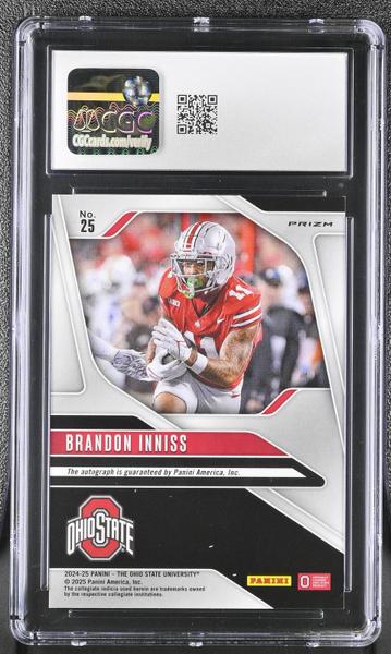 Brandon Inniss Camo Pink 2024-25 Ohio State Prizm Autographs #25 CGC 10