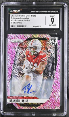 Brandon Inniss Camo Pink 2024-25 Ohio State Prizm Autographs #25 CGC 9-1