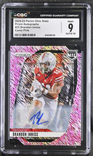 Brandon Inniss Camo Pink 2024-25 Ohio State Prizm Autographs #25 CGC 9