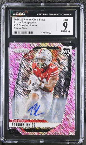 Brandon Inniss Camo Pink 2024-25 Ohio State Prizm Autographs #25 CGC 9-1