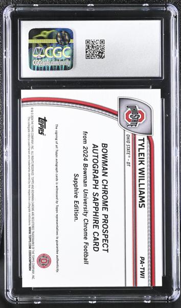 Tyleik Williams Orange 2024 University Sapphire Prospect Autographs #PA-TWI 2/25 CGC 10-2