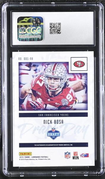 Nick Bosa Silver 2019 Luminance Draft Day Signatures #DDS-NB CGC 10-1