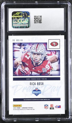 Nick Bosa Silver 2019 Luminance Draft Day Signatures #DDS-NB CGC 10-1