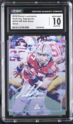 Nick Bosa Silver 2019 Luminance Draft Day Signatures #DDS-NB CGC 10-2