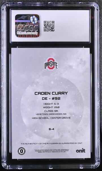 Caden Curry 2025 Ohio State Buckeyes Signature Series #DNU 74/99 CGC 10-2