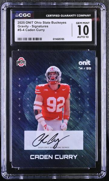 Caden Curry 2025 Ohio State Buckeyes Signature Series #DNU 74/99 CGC 10-1