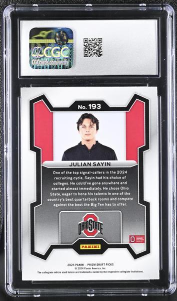 Julian Sayin 2024 Prizm Draft Picks #193 CGC 10-2