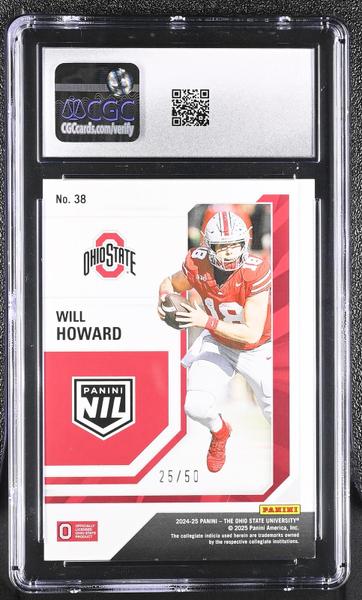 Will Howard Red 2024-25 Ohio State Legendary Contenders #38 25/50 CGC 9-2