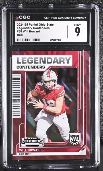 Will Howard Red 2024-25 Ohio State Legendary Contenders #38 25/50 CGC 9-1