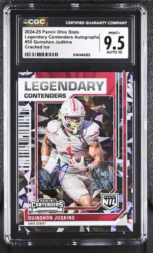 Quinshon Judkins Cracked Ice 2024-25 Ohio State Legendary Contenders Autographs #50 16/25 CGC 9.5