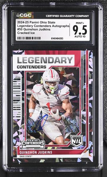 Quinshon Judkins Cracked Ice 2024-25 Ohio State Legendary Contenders Autographs #50 16/25 CGC 9.5