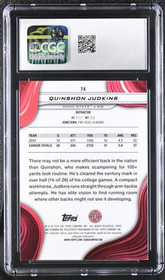 Quinshon Judkins Refractor 2024 University Best #74 CGC 10-2