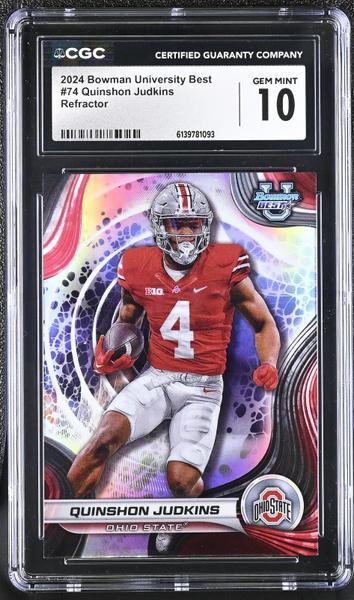 Quinshon Judkins Refractor 2024 University Best #74 CGC 10-1