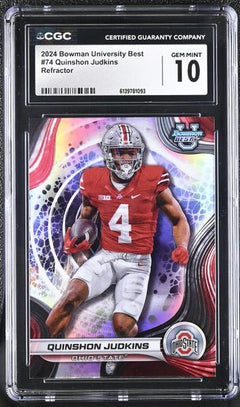 Quinshon Judkins Refractor 2024 University Best #74 CGC 10-1