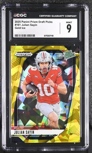 Julian Sayin Gold Ice 2025 Prizm Draft Picks #161 CGC 9