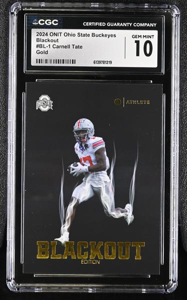 Carnell Tate Gold 2024 Ohio State Buckeyes Blackout #BL-1 CGC 10-1