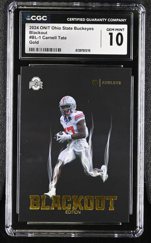 Carnell Tate Gold 2024 Ohio State Buckeyes Blackout #BL-1 CGC 10