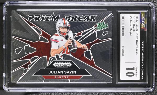 Julian Sayin 2025 Prizm Draft Picks Prizm Break #3 CGC 10-1