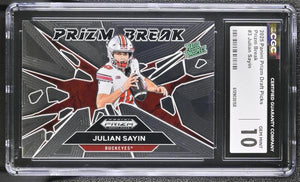 Julian Sayin 2025 Prizm Draft Picks Prizm Break #3 CGC 10
