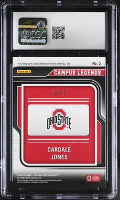 Cardale Jones Cracked Ice 2024-25 Ohio State Contenders Campus Legends Autographs 19/25 #5 CGC 9-2