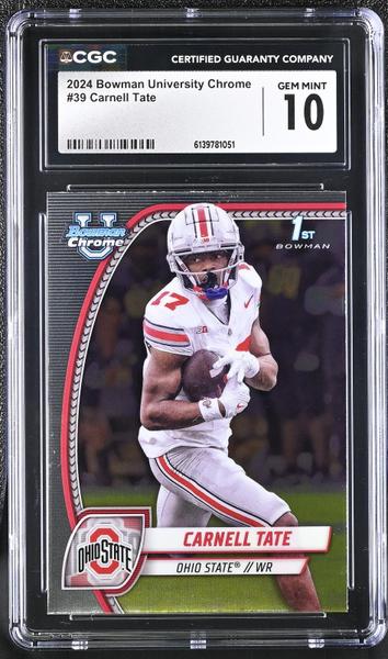 Carnell Tate 2024 University Chrome #39 CGC 10-1