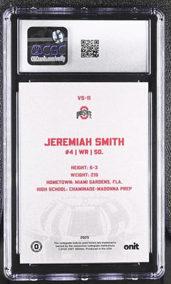 Jeremiah Smith 2025 Ohio State Buckeyes Vestige #VS-11 CGC 9-2